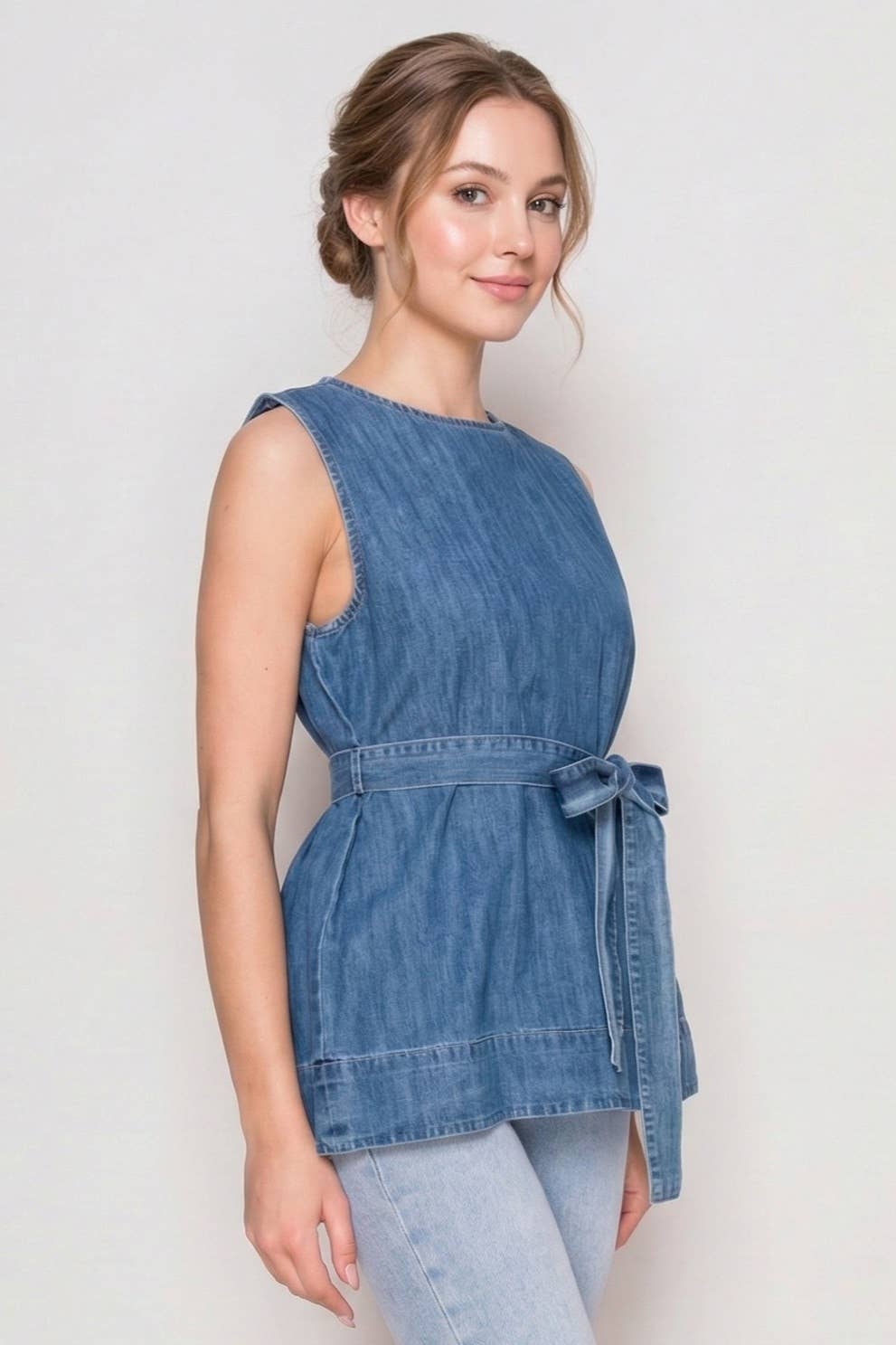 Denim Tie Waist Tank