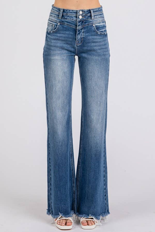 High Rise Stretch Wide Flare