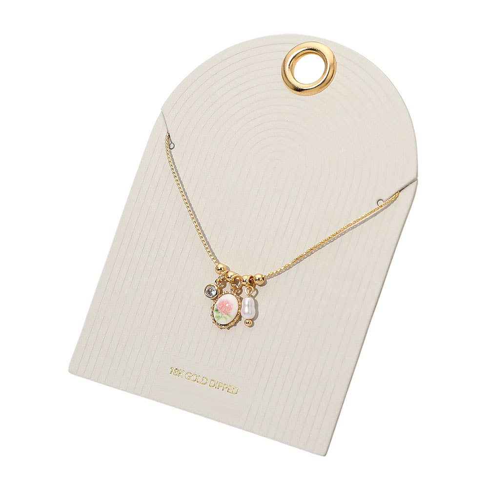 Floral Charm Pendant Necklace