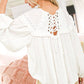 Off White Lace Patterned Blouse