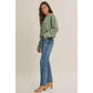 Washed Green Cinched Sweatshirt