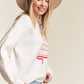 LESW3436- X-MAS TREE ACCENT SWEATER: IVORY / S-M-L(2-2-2)