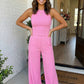 LAS Ribbed Tank Top and Sweatpants Set (S-XL): Yellow / Missy / XL