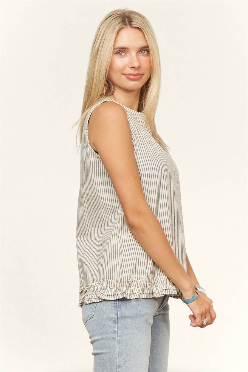 Beige Striped Blouse