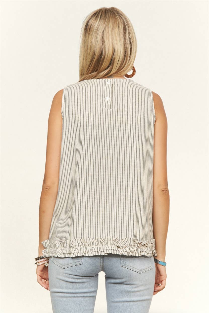 Beige Striped Blouse