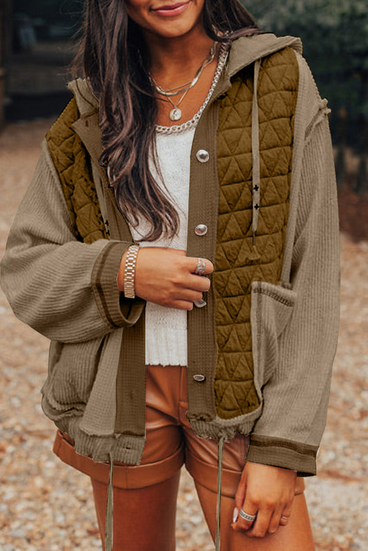 Jungle Green Quilted Hooded Jacket