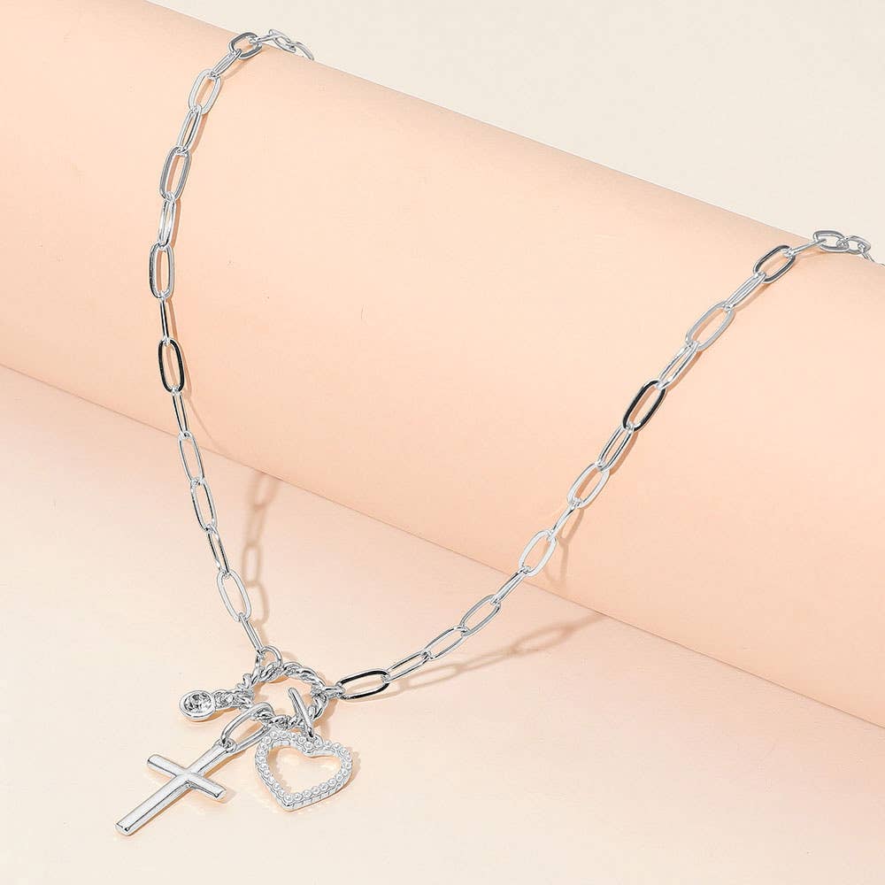 Pearl Heart Charm Necklace