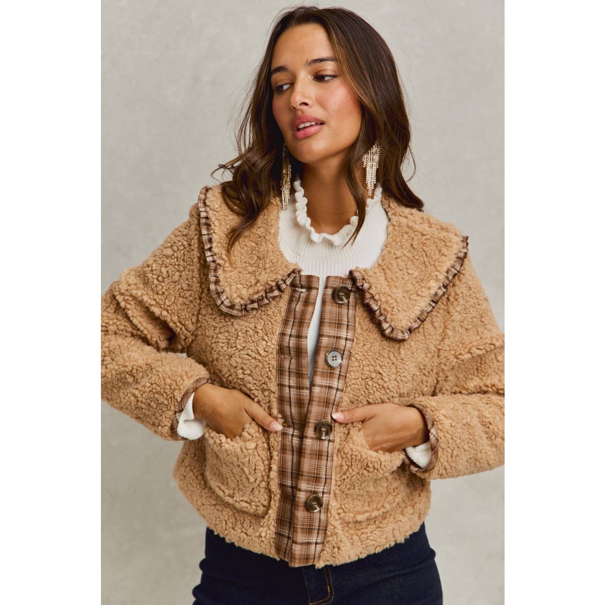 Taupe Sherpa Placket