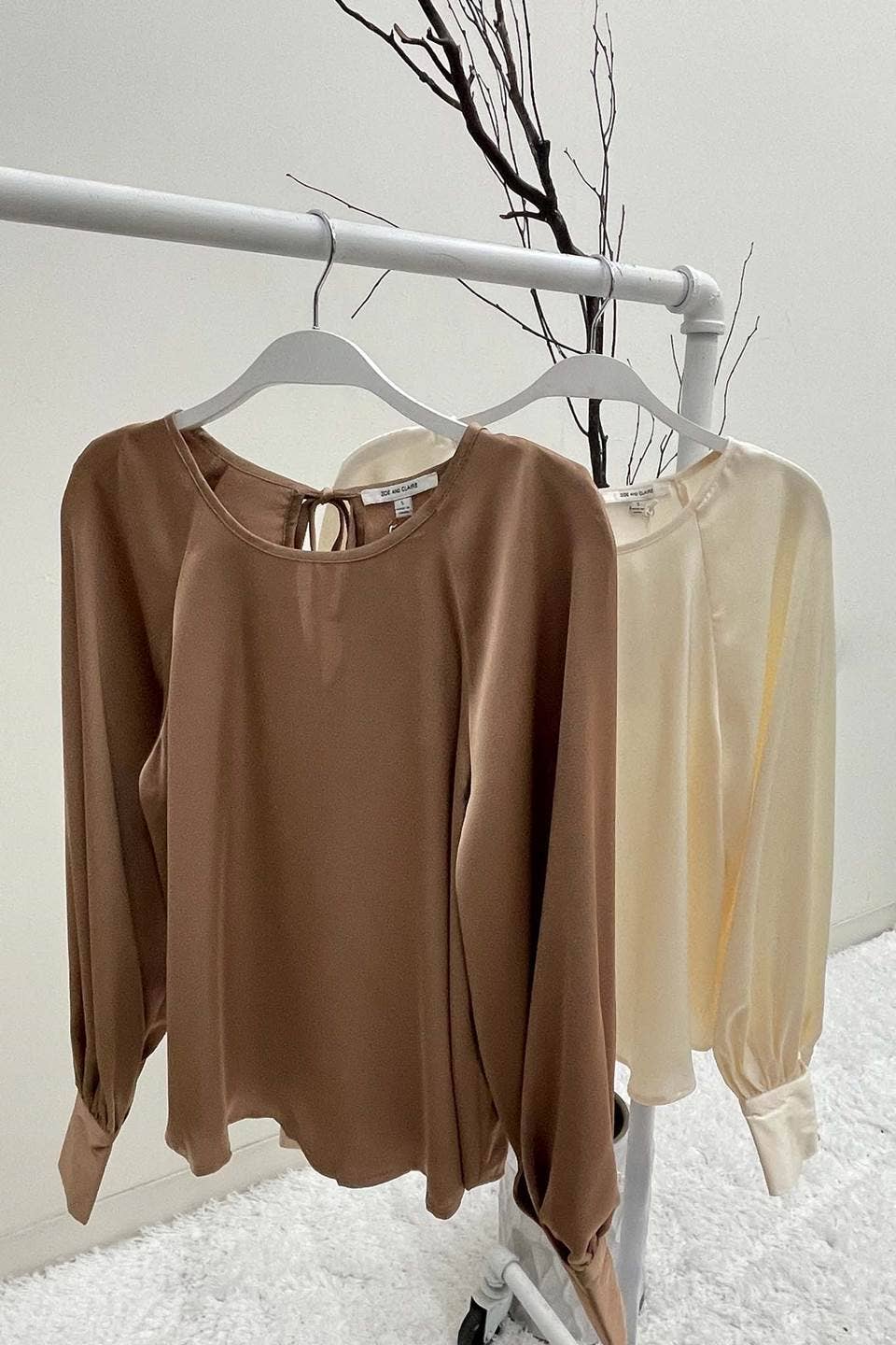 Khaki Satin Longsleeve