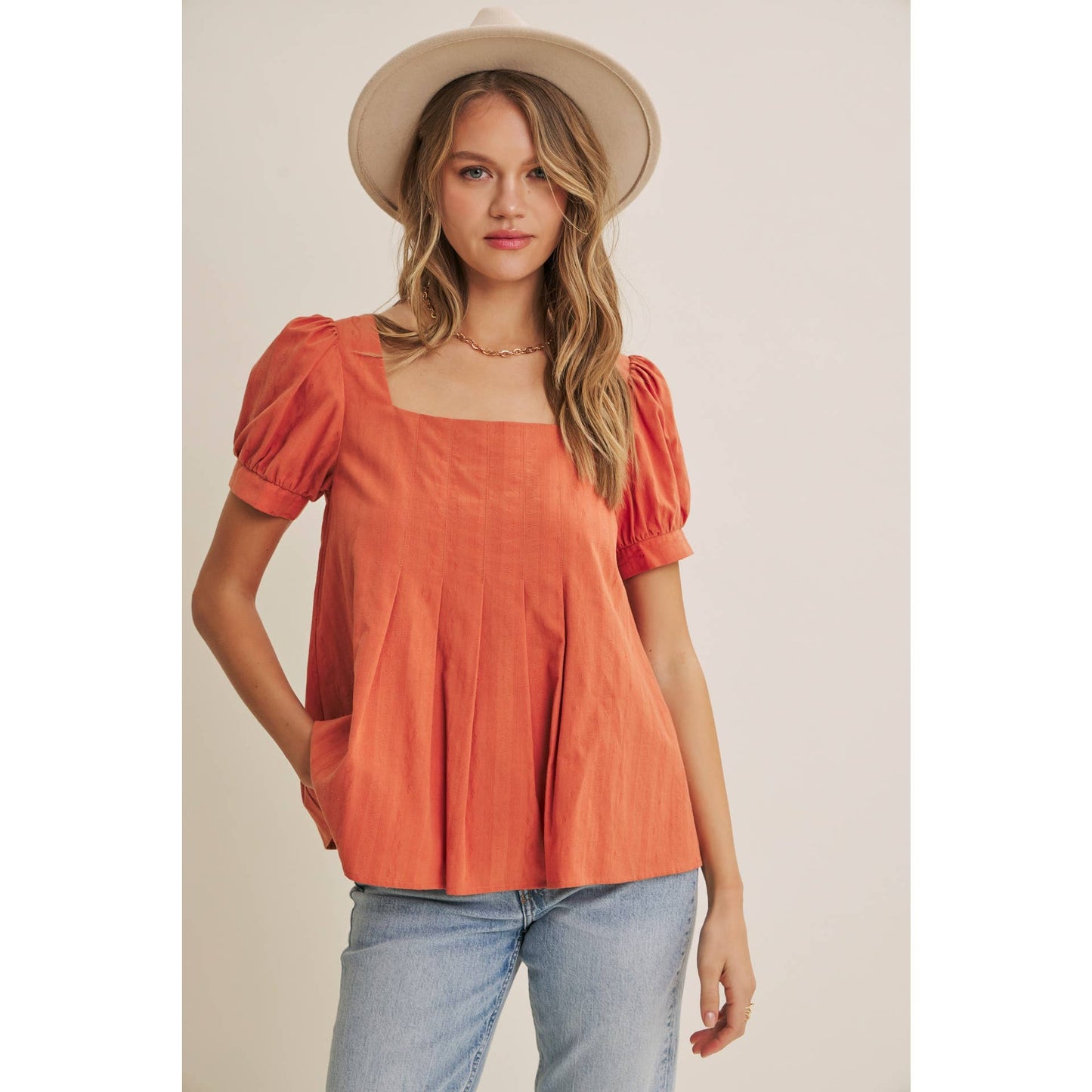 Cayenne Pleated Blouse