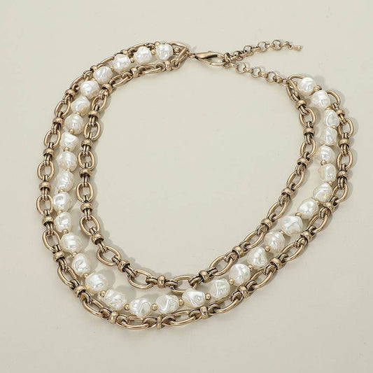 Chunky Pearl Statement Necklace