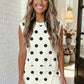 LAS Ribbed Trim Polka Dot Tank Split Mini Skort Set(S-4X): Pink / Missy / M