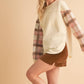 9103FK Malva Plaid Pullover Sweater: Slate Blue / Contemporary / L