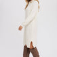 Cream Quarter-Zip Dress