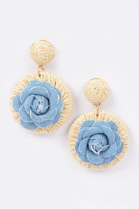 Denim Flower Earring