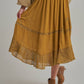 CRINKLED WOVEN BOHO MIDI SKIRT _JLB80101-01: OLIVE / S-M-L(2-2-2)