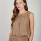 Mocha Button Down Top