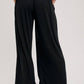 RELAXED KNIT SMOCKED TOP AND WIDE PANTS SET: Beige / S