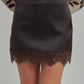 SATIN TEXTURE MINI SKIRT WITH SHORTS LINING_JLB80108-01: CHOCOLATE/OATMEAL / S-M-L(2-2-2)