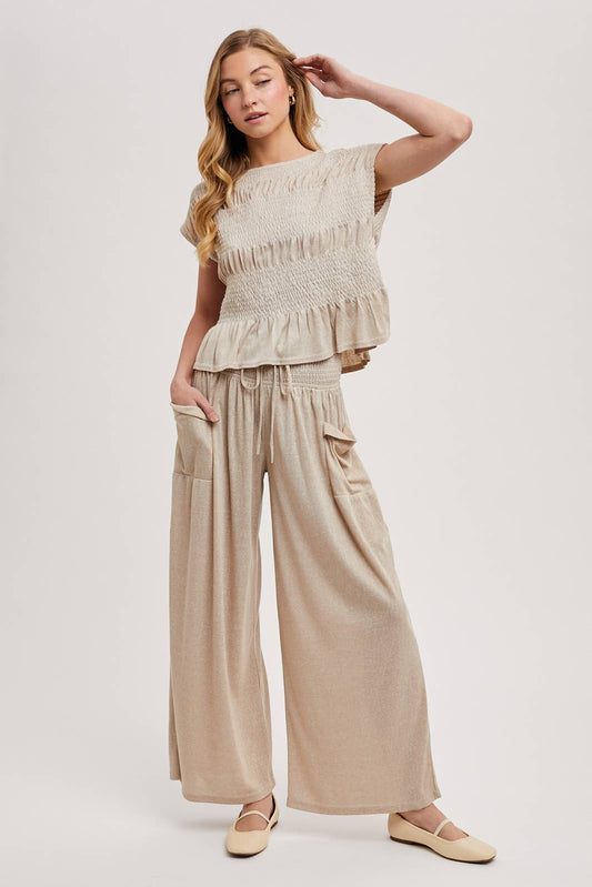 Beige Smocked Set