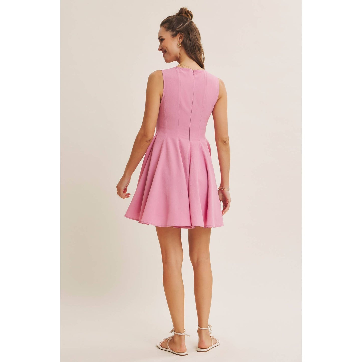 Orchid Pink Flare Mini Dress