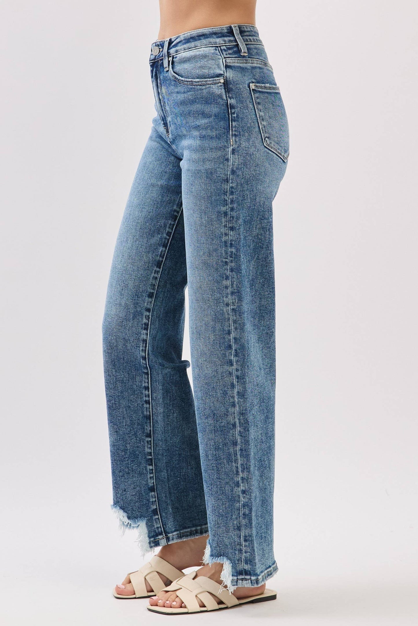 High Rise Slim Wide Jeans