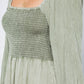 Embroidered Empire Mid-Length Dress (New Color): Amber / REGULAR (S-M-L-XL 1-2-2-1)