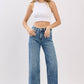 High Rise Slim Wide Jeans