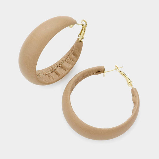Faux Leather Hoop