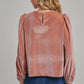 ROMANTIC HOLIDAY VELVET BLOUSE TOP _JLT00304-02: HUNTER / S-M-L(2-2-2)
