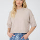 EXPOSED SEAM DROP SHOULDER SHORT SLEEVE PULLOVER : CHOCOLATE BROWN