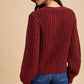 CHUNKY STATEMENT BUTTON CABLE KNIT CARDIGAN: MOCHA MOUSSE / S