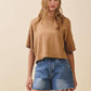 Camel Short Sleeve Sweater