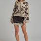 SATIN TEXTURE MINI SKIRT WITH SHORTS LINING_JLB80108-01: CHOCOLATE/OATMEAL / S-M-L(2-2-2)