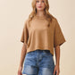 Camel Short Sleeve Sweater