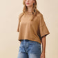 Camel Short Sleeve Sweater