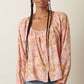 Pink Flower Print Blouse