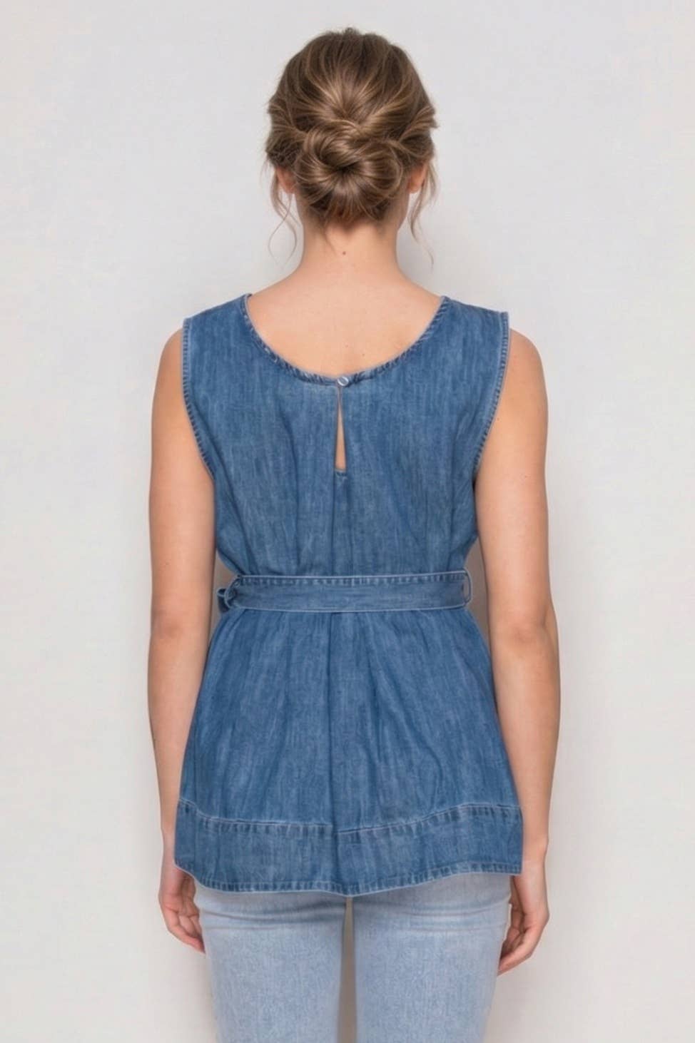Denim Tie Waist Tank