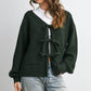 Knot Front Long Sleeve V-Neck Cardigan - BMC7914: TAUPE / S