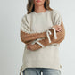 Crew Neck Long Sleeve Pullover Sweater - BMW7587: TAUPE MULTI / S