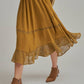 CRINKLED WOVEN BOHO MIDI SKIRT _JLB80101-01: OLIVE / S-M-L(2-2-2)