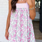 LAS Floral Stripe Patchwork Bow Knot Strap Mini Dress (S-XL): Sky Blue / Missy / L