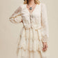 Ecru Tiered Scallop Mini Dress
