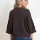 EXPOSED SEAM DROP SHOULDER SHORT SLEEVE PULLOVER : CHOCOLATE BROWN
