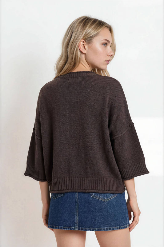 Chocolate Brown Sweater Shirt
