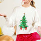 Christmas Tree Sequin Accent Knitted Sweater VT81484G: PINK / S