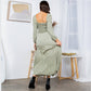 Embroidered Empire Mid-Length Dress (New Color): Amber / REGULAR (S-M-L-XL 1-2-2-1)