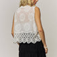 BOHO FLORAL CROCHET LACE VEST- LET4303: Beige / ONESIZE(6)