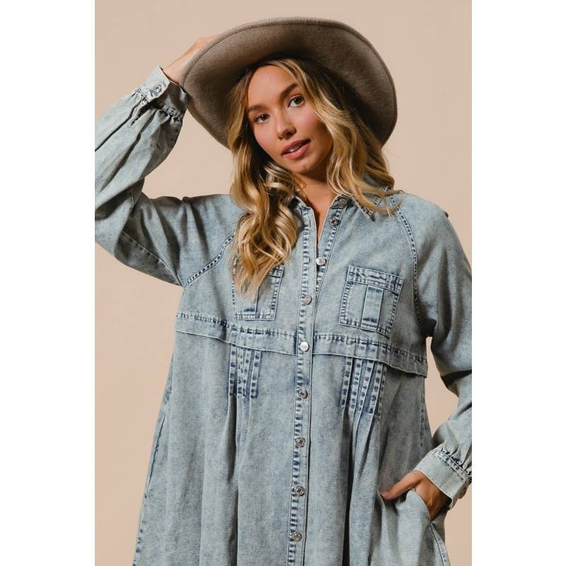 Light Denim Button Down Dress