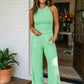 LAS Ribbed Tank Top and Sweatpants Set (S-XL): Yellow / Missy / XL